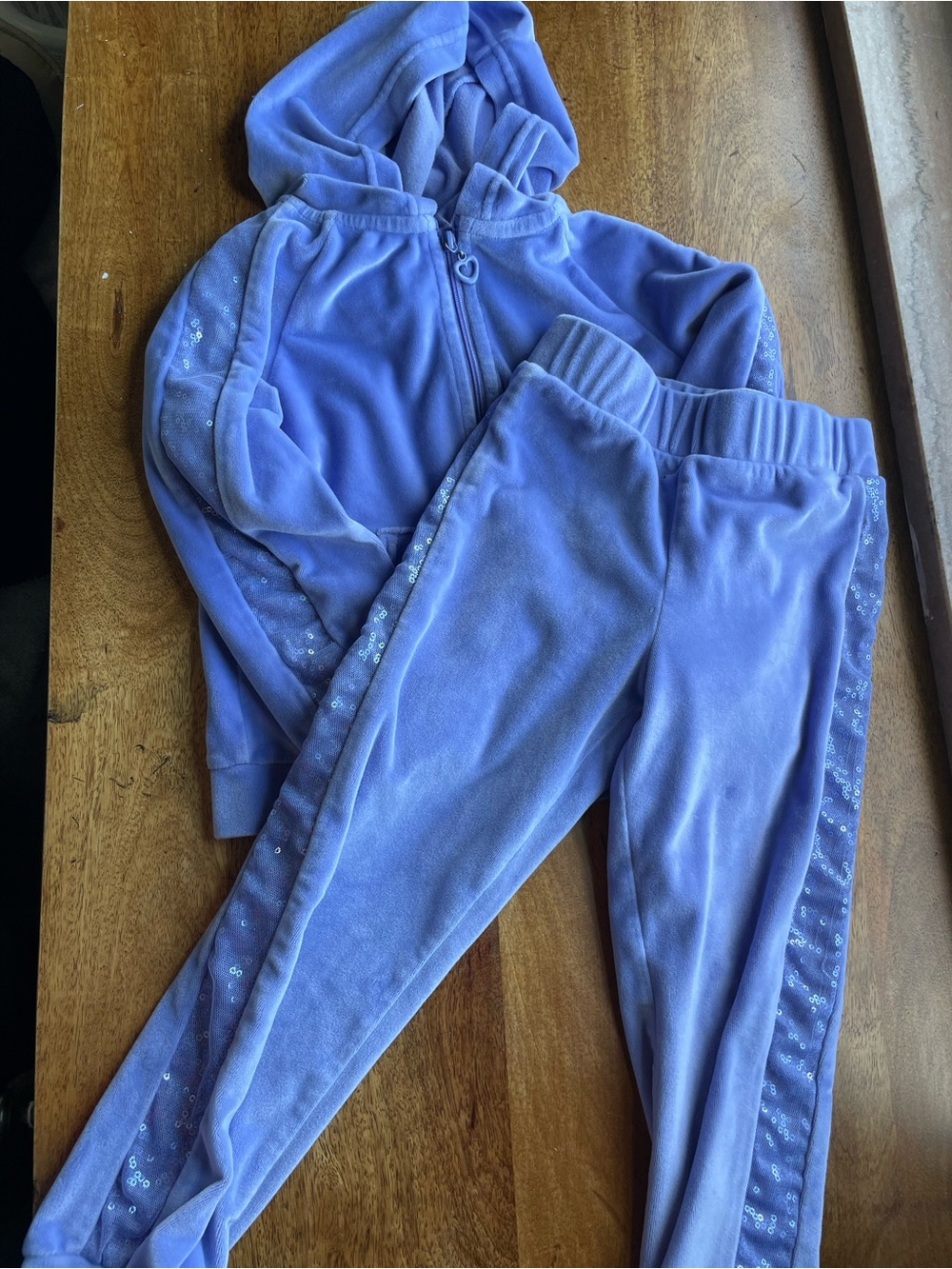 Lavender/Purple Girls Velour Hoodie & Jogger Set